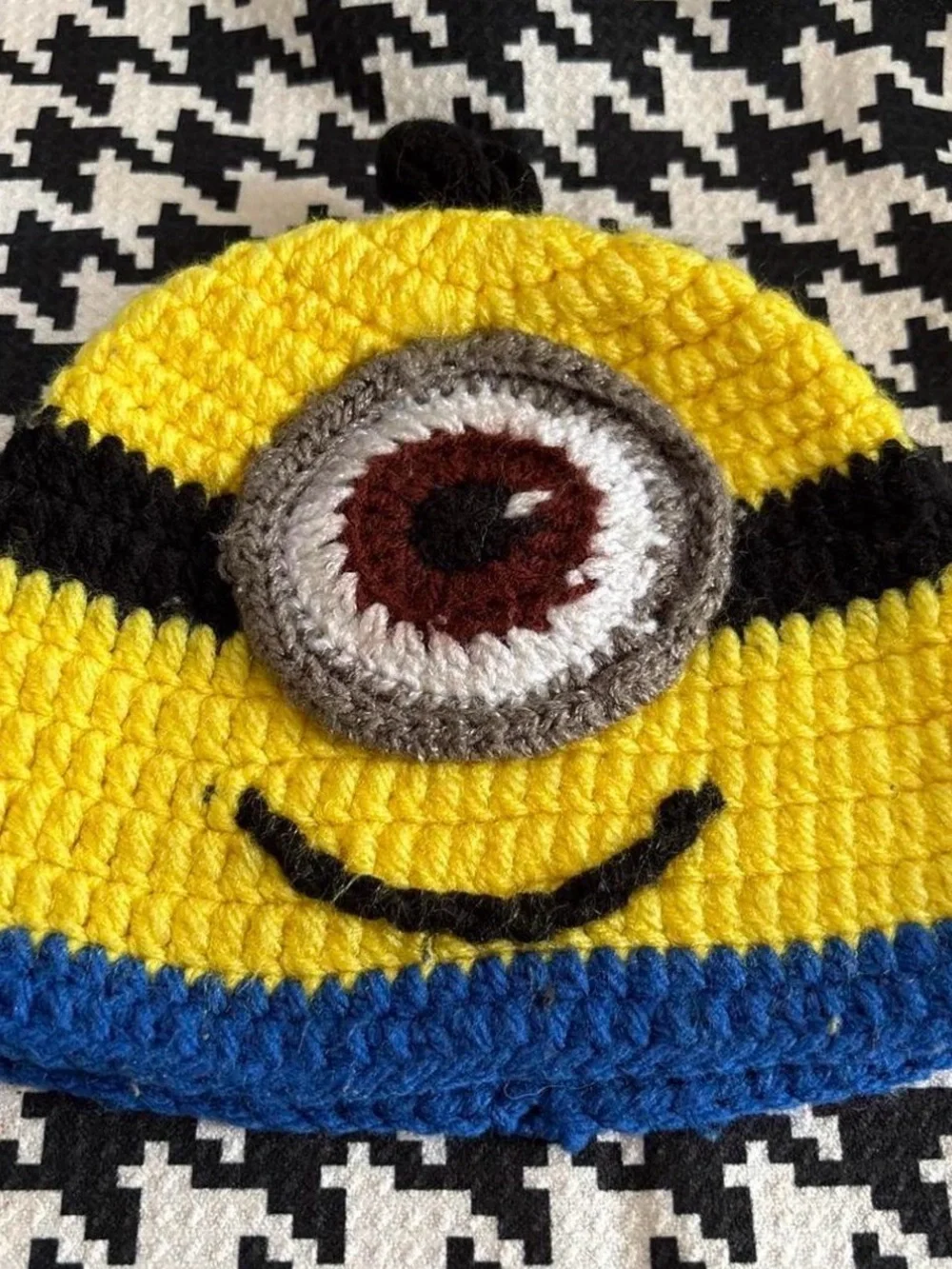 Yellow Knit Minion Beanie Hat for Kids